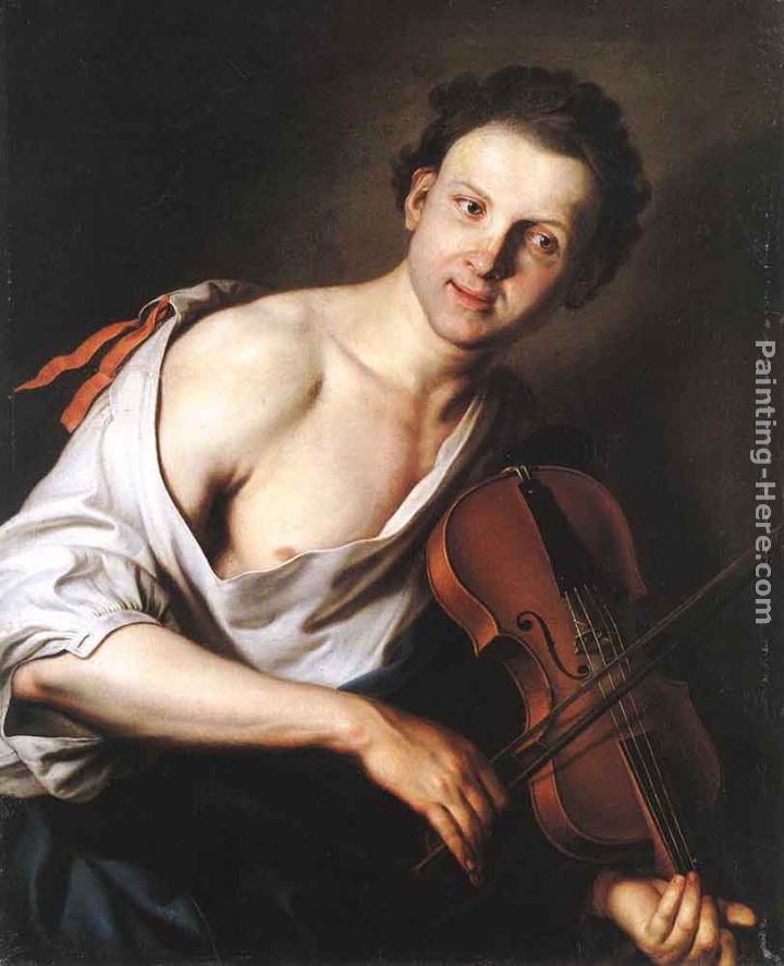 Young Man with a Violin painting - Jan Kupecky Young Man with a Violin art painting